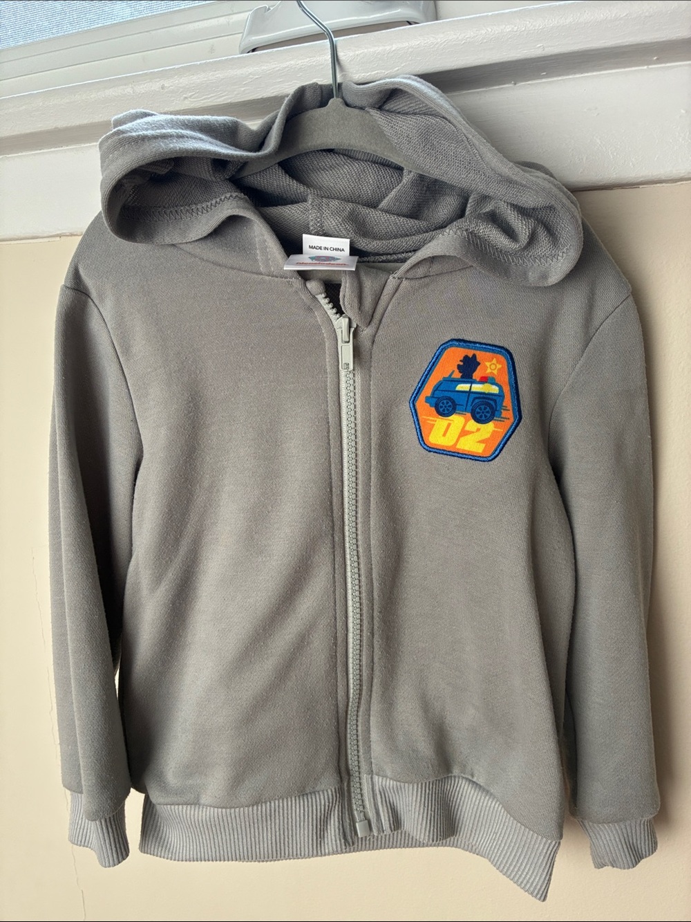 PatPat Gray Hoodie with Car Patch